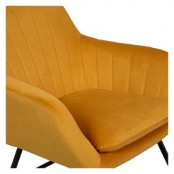 Rendez Vous Déco Fauteuils Rocking-chair En Velours Jaune -Chaise Soldes 2024 rocking chair en velours jaune 3