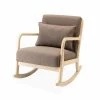 Alice's Garden Fauteuils Rocking Chair Marron Design Tissu Et Bois