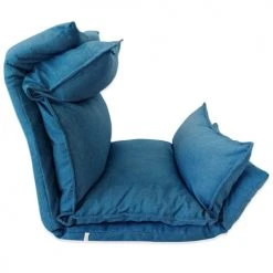 Mobili Rebecca Fauteuils Siège De Sol Rembourré En Métal Et Polyester Bleu Foncé -Chaise Soldes 2024 siege de sol rembourre en metal et polyester bleu fonce 2